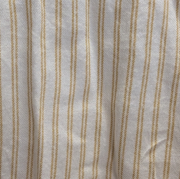 Style & Co White and Yellow Striped Long Sleeve Button Down Top - Picture 3 of 6